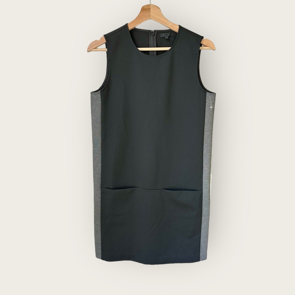 NEW ATM Anthony Thomas Melillo Black Woven Sleeveless Panel Shift Dress,…